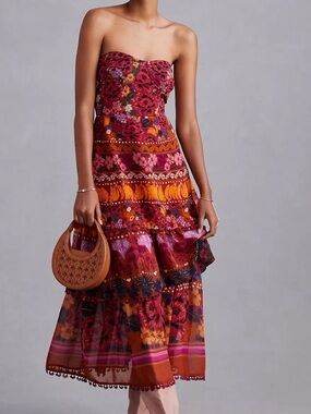 strapless twofer sheer dress anthropologie By Anthropologie Lace Twofer Strapless Maxi Dress in Black